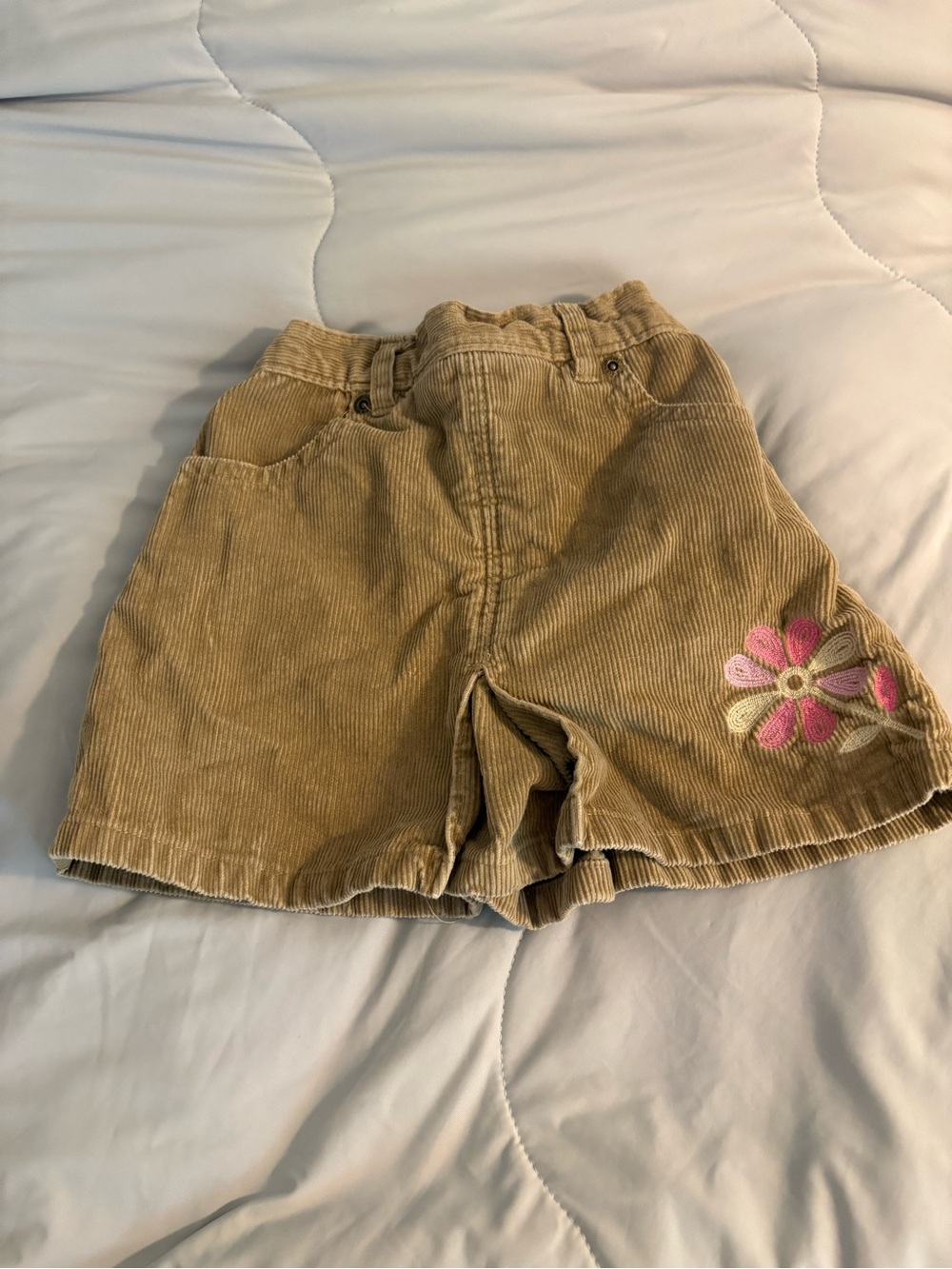 Vintage Old Navy Toddler 3T Girls Skirt Corduroy Y2K Flower Embroidered